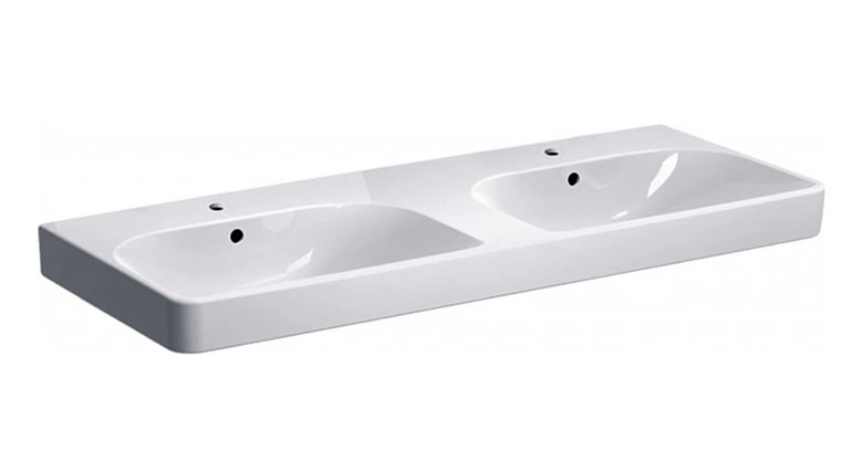 GEBERIT SMYLE SQUARE dvojumyvadlo 120 cm, se 2 otvory pro baterie a přepadem 500.223.01.1 Obrázek - Hlavní obrázek