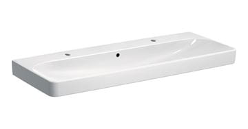 GEBERIT SMYLE SQUARE umyvadlo 120 cm, se 2 otvory pro baterie a přepadem