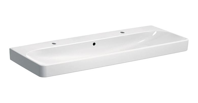 GEBERIT SMYLE SQUARE umyvadlo 120 cm, se 2 otvory pro baterie a přepadem 500.253.01.1 Obrázek - Hlavní obrázek