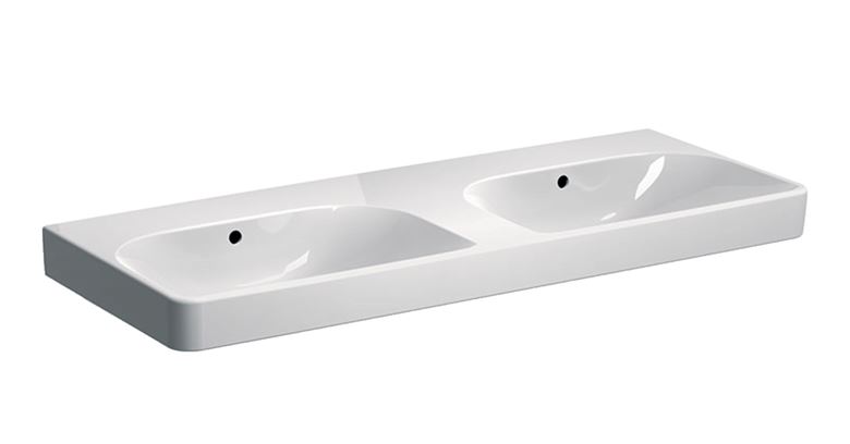 GEBERIT SMYLE SQUARE dvojumyvadlo 120 cm, s přepadem 500.224.01.1 Obrázek - Hlavní obrázek