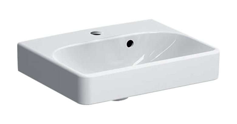 GEBERIT SMYLE SQUARE umývátko 45 cm, s otvorem pro baterii a přepadem 500.222.01.1 Obrázek - Hlavní obrázek