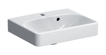 GEBERIT SMYLE SQUARE umývátko 45 cm, s otvorem pro baterii a přepadem