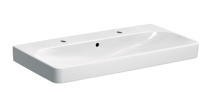 GEBERIT SMYLE SQUARE umyvadlo 90 cm, se 2 otvory pro baterie a přepadem 500.252.01.1 Obrázek - Hlavní obrázek