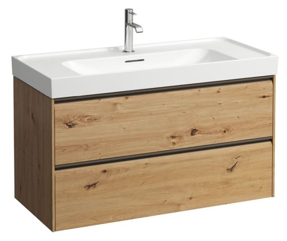 LAUFEN MEDA skříňka pod umyvadlo 98,4x45x51,5 cm, 2 zásuvky, s organizérem, divoký dub H4216220112671 Obrázek - fotka