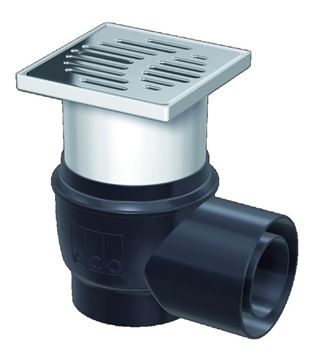 ACO EASYFLOW podlahová vpust DN70/100, boční odtok, nerez