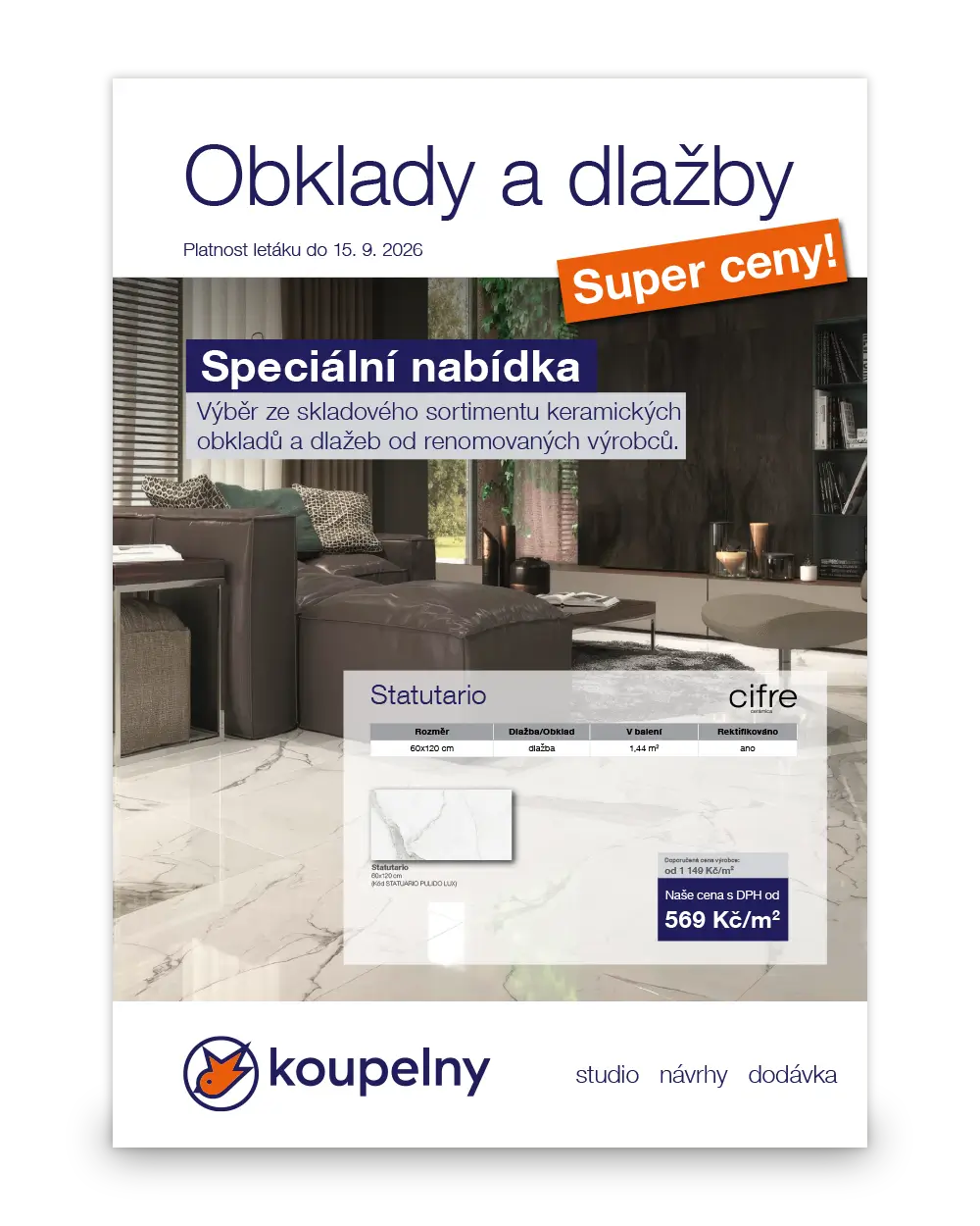 Speciální nabídka obkladů a dlažby