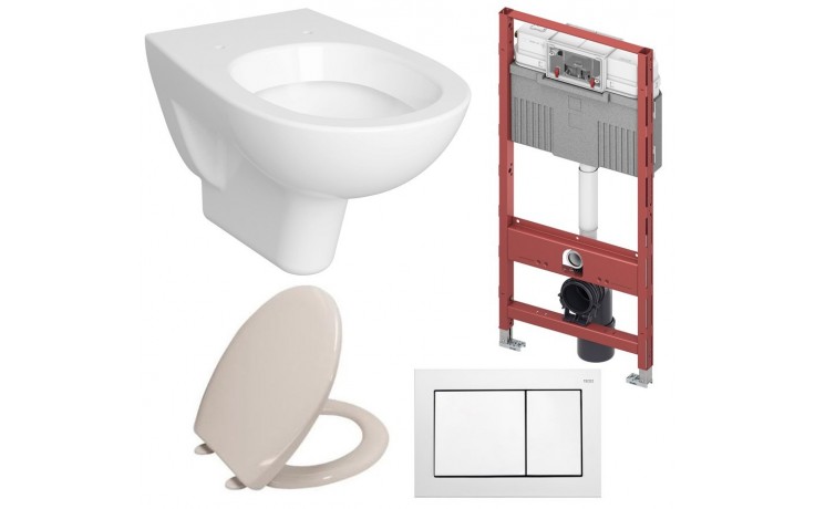 CONCEPT 100 závěsné WC 360x540mm, sedátko CONCEPT 100 N, TECEprofil modul, TECEbase ovládací tlačítko, izolační deska, pro SDK, bílá