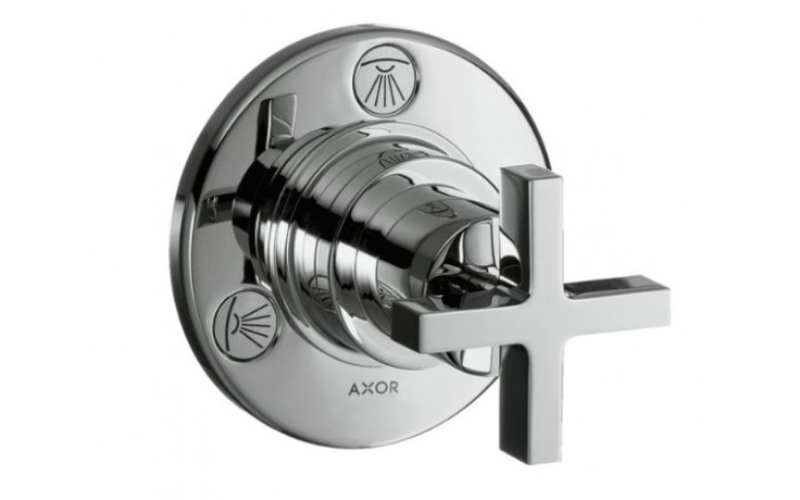 AXOR CITTERIO TRIO/QUATTRO podomítkový přepínací ventil, pro 2-3 spotřebiče, chrom