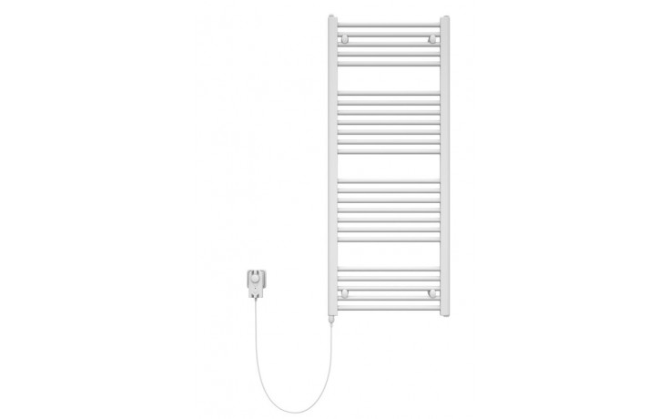 KORADO KORALUX LINEAR CLASSIC - E koupelnový radiátor 900/450, tyč vlevo ze skříně/zásuvky, bílá RAL9016