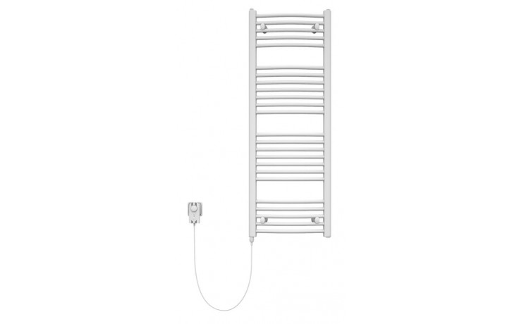 KORADO KORALUX RONDO CLASSIC - E koupelnový radiátor 900/450, tyč vlevo ze skříně/zásuvky, bílá RAL9016