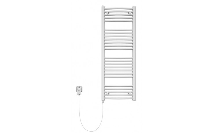 KORADO KORALUX RONDO COMFORT - E koupelnový radiátor 900/450, tyč vlevo ze skříně/zásuvky, bílá RAL9016