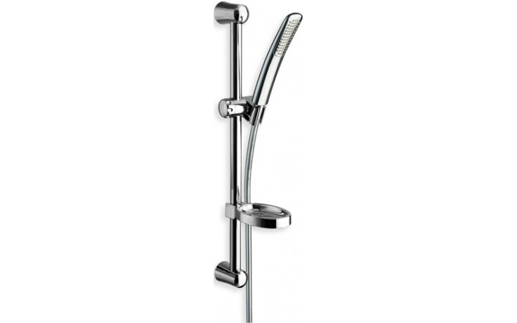 CRISTINA sprchová souprava 4-dílná, ruční sprcha, tyč, hadice, mýdlenka, chrom