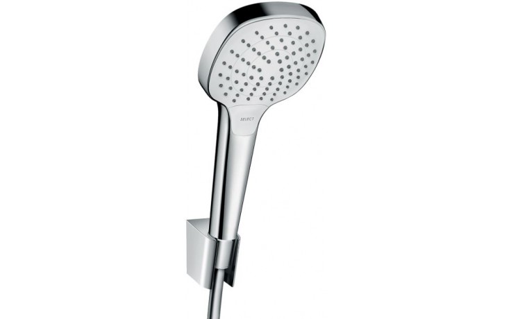 HANSGROHE CROMA SELECT E VARIO 3JET sprchová souprava 3-dílná, ruční sprcha 110x110 mm, 3 proudy, hadice, držák, bílá/chrom
