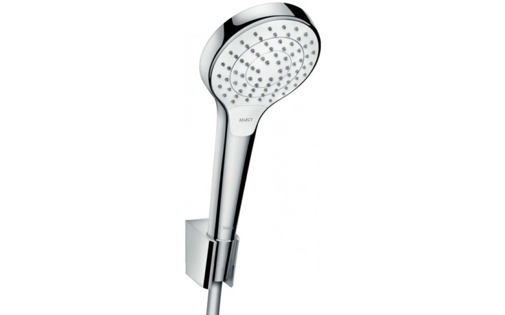 HANSGROHE CROMA SELECT S VARIO 3JET sprchová souprava 3-dílná, ruční sprcha pr. 110 mm, 3 proudy, hadice, držák, bílá/chrom