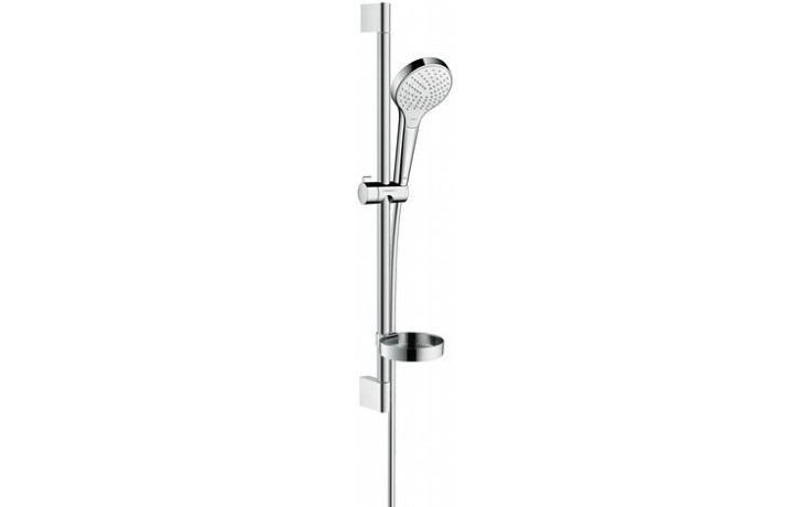 HANSGROHE CROMA SELECT S VARIO 3JET sprchová souprava 4-dílná, ruční sprcha pr. 110 mm, 3 proudy, tyč, hadice, mýdlenka, bílá/chrom