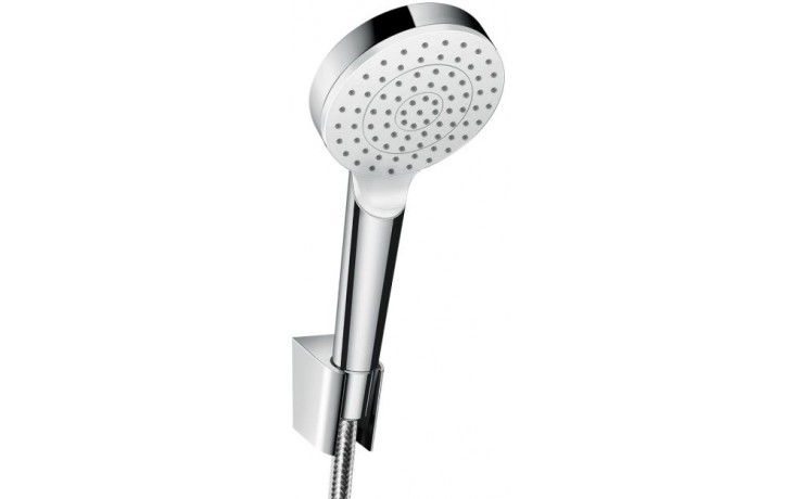HANSGROHE CROMETTA 1JET sprchová souprava 3-dílná, ruční sprcha pr. 100 mm, hadice, držák, bílá/chrom