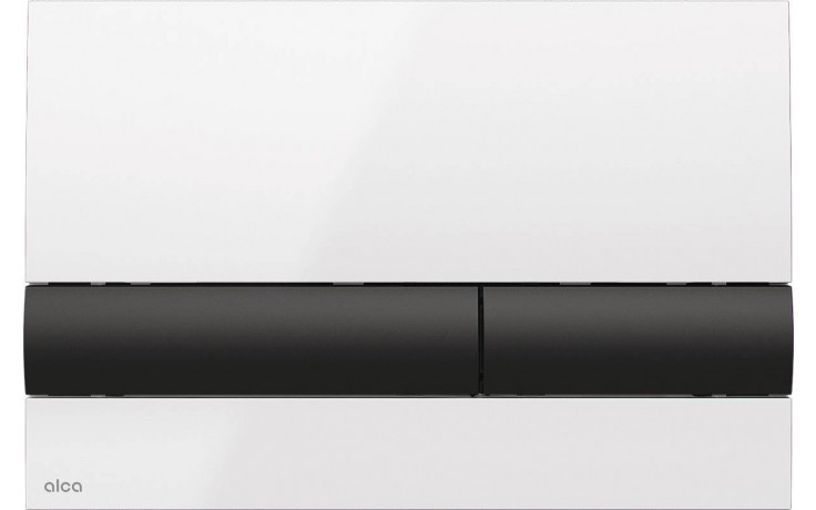 ALCA M1710-8 ovládací tlačítko pro dvě splachování, plast, lesklá bílá/lesklá černá