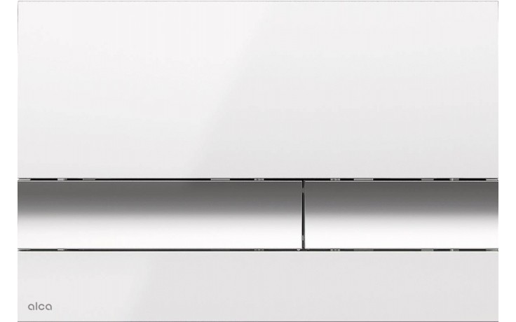 ALCA M1720-1 ovládací tlačítko pro dvě splachování, plast, lesklá bílá/lesklý chrom