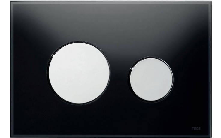 TECE LOOP ovládací tlačítko pro dvě splachování, sklo, černá/lesklý chrom