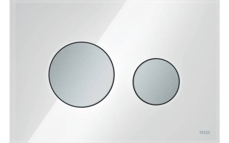 TECE LOOP ovládací tlačítko pro dvě splachování, sklo, bílá/matný chrom