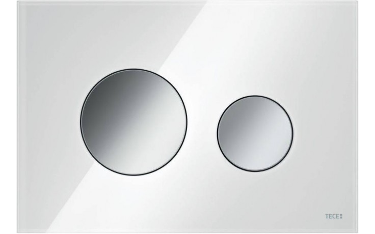 TECE LOOP ovládací tlačítko pro dvě splachování, sklo, bílá/lesklý chrom