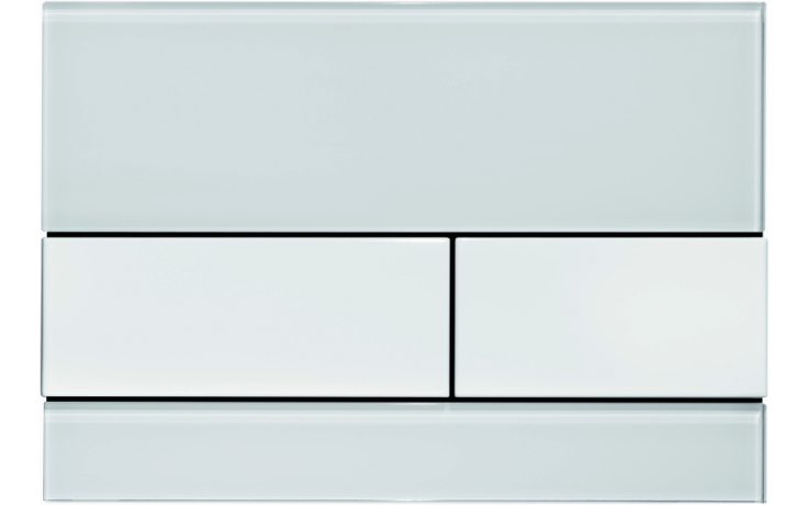 TECE SQUARE ovládací tlačítko pro dvě splachování, sklo, bílá