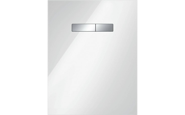 TECE LUX ovládací tlačítko pro dvě splachování, sklo, bílá/lesklý chrom