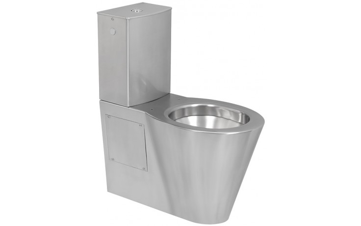 SANELA WC kombi 360x700x825mm, s nádržkou, pro tělesně handicapované, antivandal, nerez mat