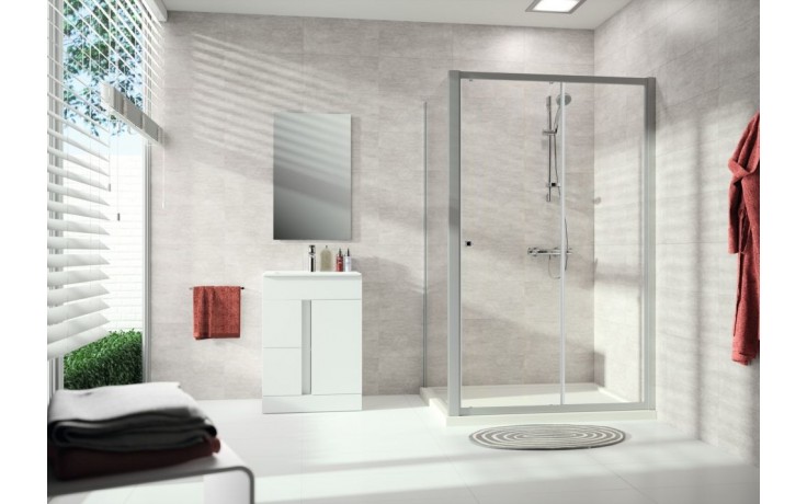 CONCEPT 100 sprchová stěna 800x1900mm boční, stříbrná matná/čiré sklo AP