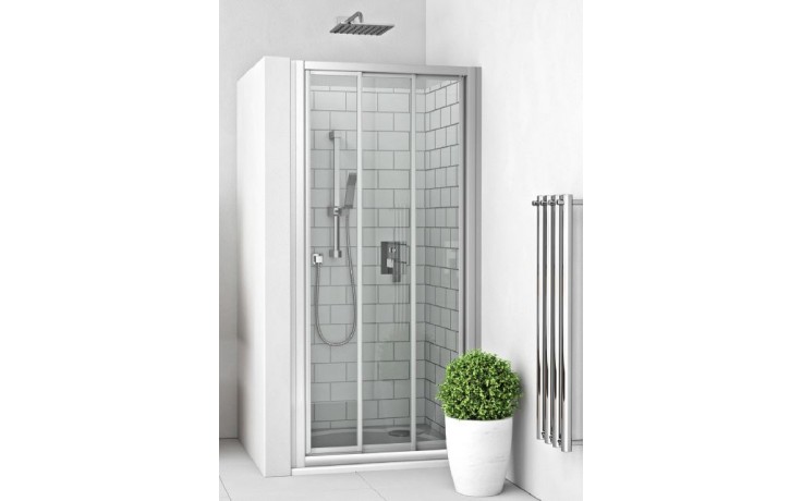 EASY EPD3 900/1900 B/CS sprchové dveře 90x190 cm, posuvné, bílá/sklo transparent
