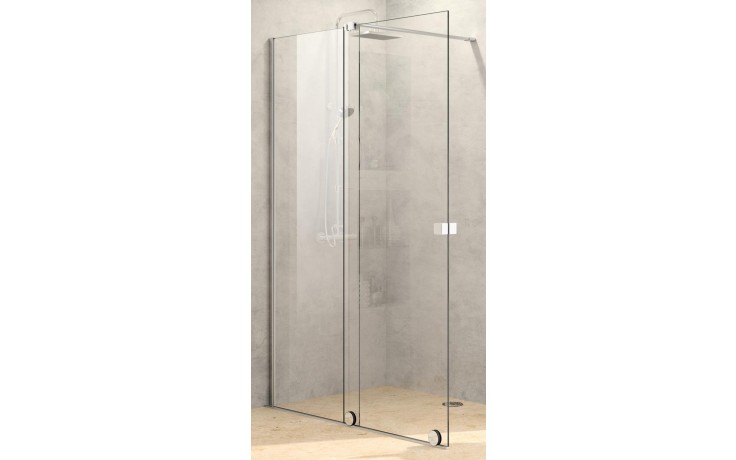 HÜPPE XTENSA PURE sprchové dveře 160x200 cm, posuvné, levé, stříbrná pololesklá/sklo čiré