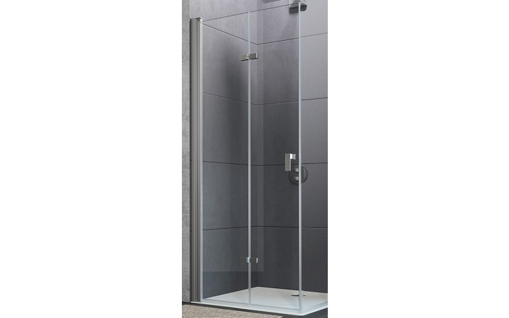 HÜPPE DESIGN PURE sprchové dveře 90x200 cm, skládací, levé, stříbrná matná/sklo čiré 