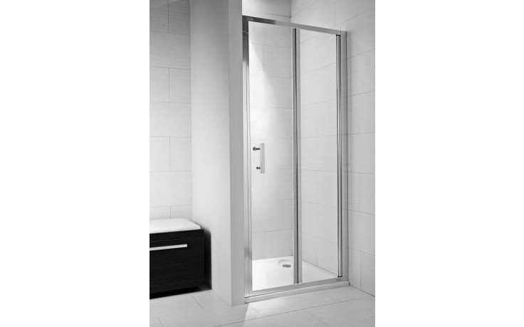 JIKA CUBITO PURE sprchové dveře 90x195 cm, zalamovací, lesklý hliník/sklo arctic