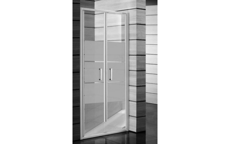 JIKA LYRA PLUS sprchové dveře 90x190 cm, lítací, bílá/sklo matné stripy
