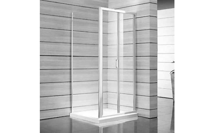 JIKA LYRA PLUS sprchové dveře 90x190 cm, zalamovací, bílá/sklo čiré