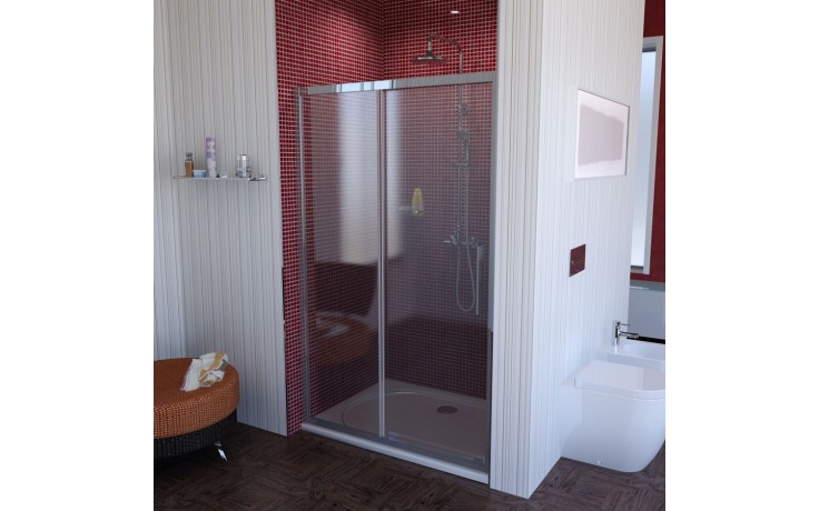 POLYSAN LUCIS LINE sprchové dveře 110x200 cm, posuvné, leštěný hliník/čiré sklo