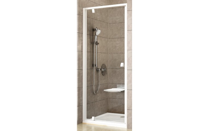 RAVAK PIVOT PDOP1 90 sprchové dveře 90x190 cm, pivotové, bílá/bílá/sklo transparent