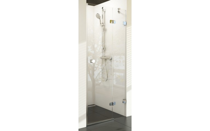 RAVAK BRILLIANT BSD2 90R sprchové dveře 90x195 cm, křídlové, pravé, chrom/sklo transparent