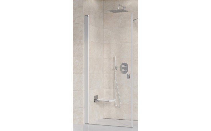 RAVAK CHROME CRV1 80 sprchové dveře 80x195 cm, lítací, satin/sklo transparent
