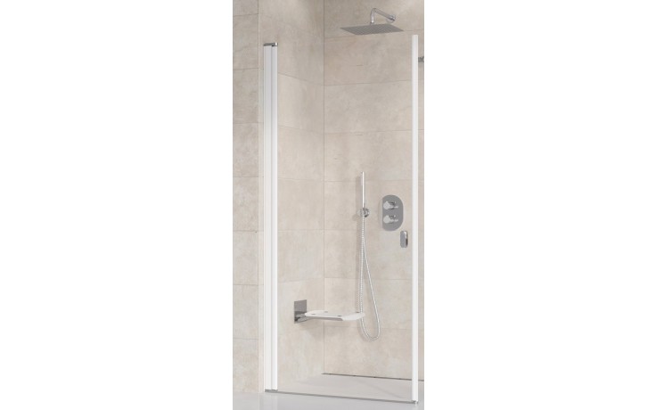 RAVAK CHROME CRV1 90 sprchové dveře 90x195 cm, lítací, bílá/sklo transparent
