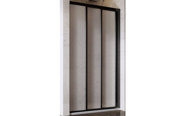 RAVAK SUPERNOVA ASDP3 110 sprchové dveře 110x198 cm, posuvné, černá/plast pearl 