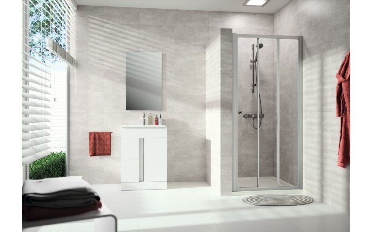 CONCEPT 100 NEW sprchové dveře 80x190 cm, posuvné, stříbrná matná/čiré sklo