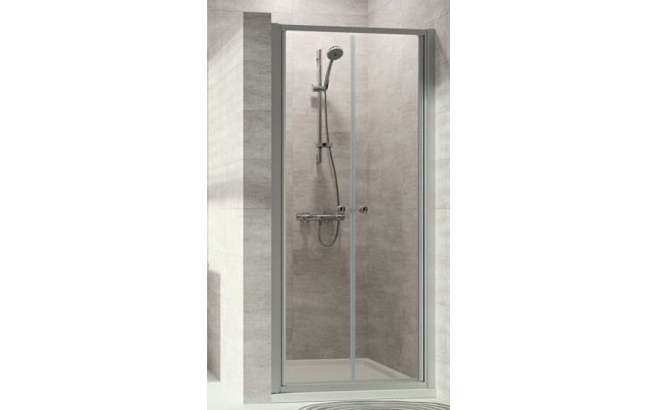CONCEPT 100 NEW sprchové dveře 80x190 cm, lítací, stříbrná matná/čiré sklo