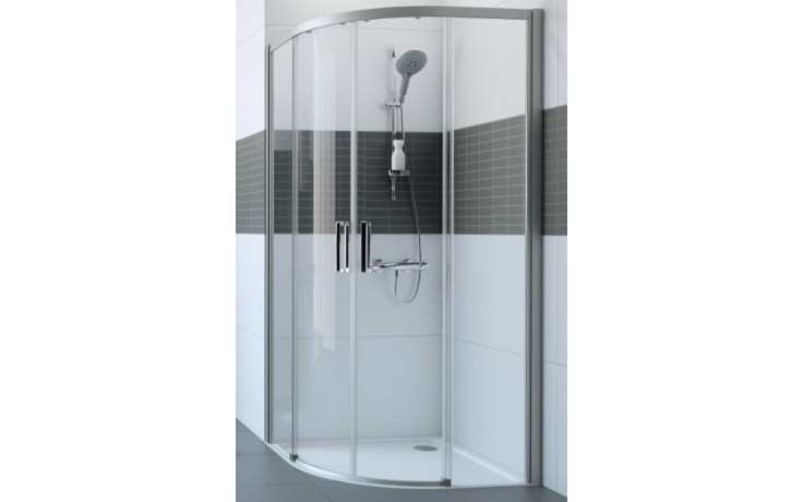 HÜPPE CLASSICS 2 sprchový kout 90x90 cm, R500, posuvné dveře, pololesklá stříbrná/čiré sklo