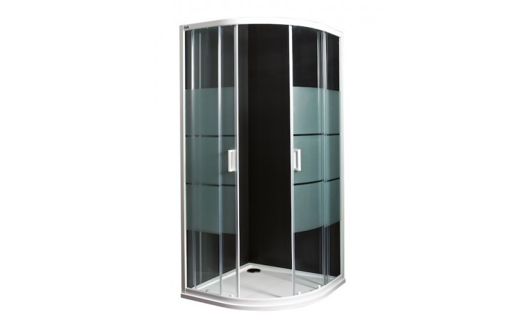 JIKA LYRA PLUS sprchový kout 80x80 cm, R540, posuvné dveře, bílá/sklo matné stripy