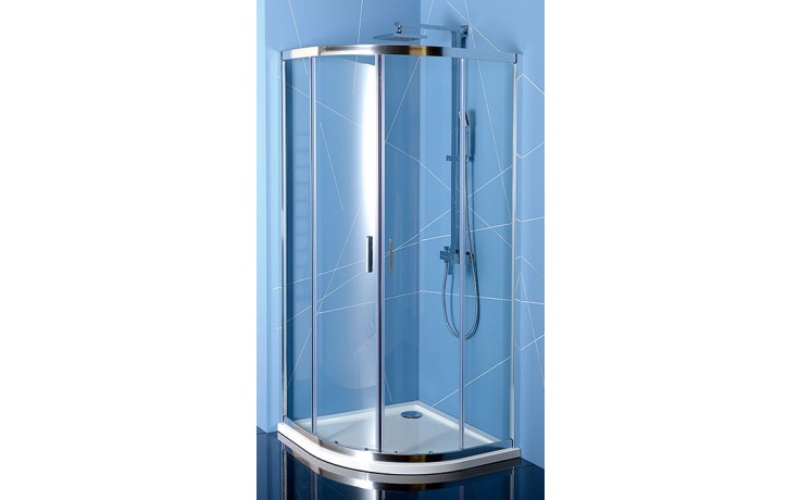 POLYSAN EASY LINE sprchový kout 80x80 cm, R550, posuvné dveře, leštěný hliník/sklo čiré