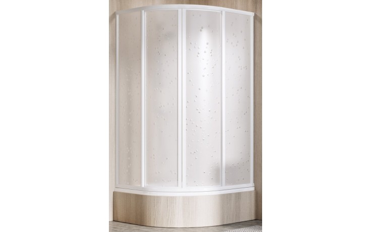 RAVAK SUPERNOVA SKCP4 SABINA 90 sprchový kout 90x90 cm, R490, snížený, posuvné dveře, bílá/plast pearl