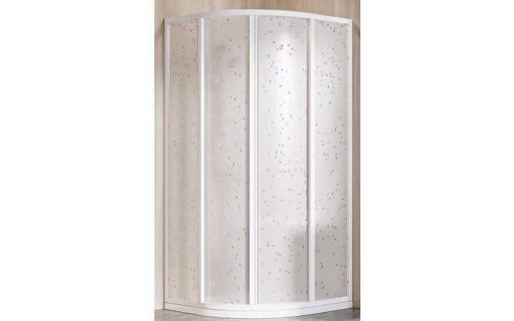 RAVAK SUPERNOVA SKCP4 90 sprchový kout 90x90 cm, R490, posuvné dveře, bílá/plast pearl