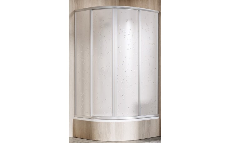 RAVAK SUPERNOVA SKCP4 SABINA 80 sprchový kout 80x80 cm, R490, snížený, posuvné dveře, černá/plast pearl