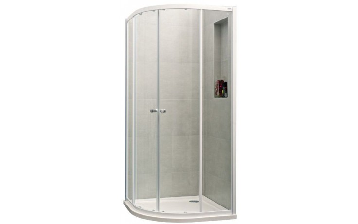 CONCEPT 100 sprchový kout 80x80 cm, R500, posuvné dveře, stříbrná matná/sklo čiré